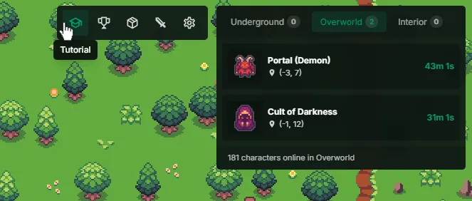 Tutorial button location